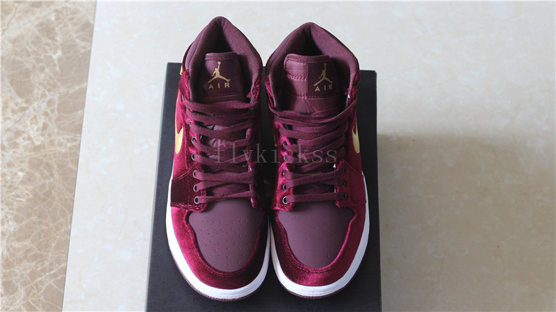 Authentic Air Jordan 1 Velvet Night Maroon